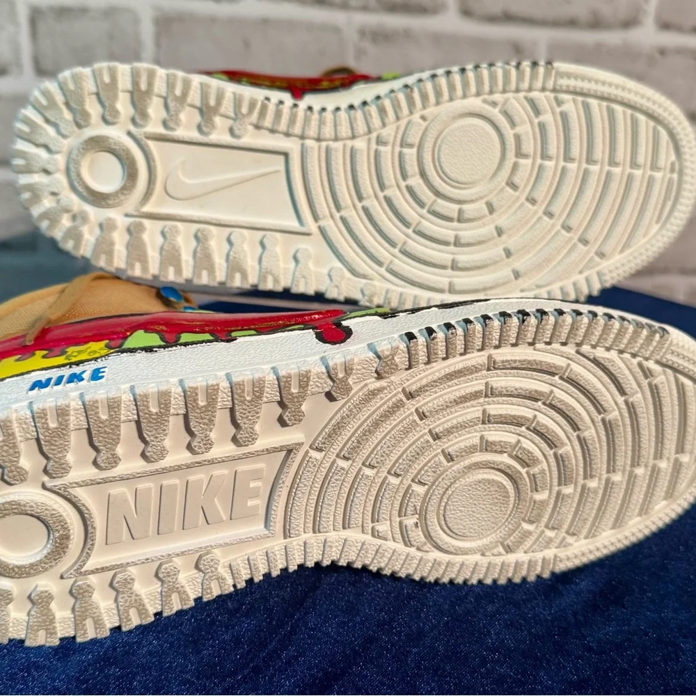 Nike Court Vision Sneakers with Graffiti Design Size 8 Mens New custom comic - Picture 10 of 11
